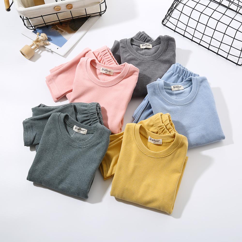 

Children's underwear, warm and velvet long-sleeved leggings, children's autumn and winter home clothes, men's and women's pajama, Light blue