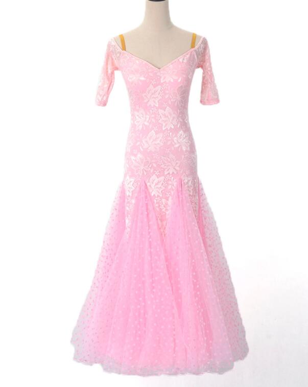

ballroom dress American smooth dress New Standard Ballroom Dresses Women Long Sleeve Adult Waltz lace W2014, Green