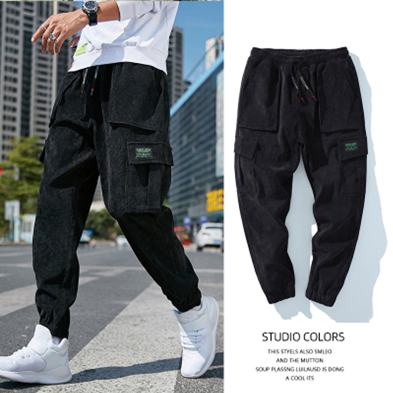 

2020 new fall winter men's corduroy plus size casual pants, Gray