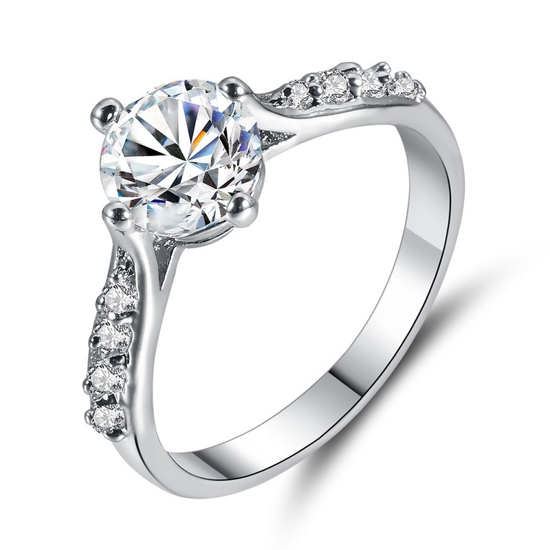 

Fashion Creative Six-claw Micro-inlay Ring Transparent Zircon Engagement Ring Accessories Valentine's Day Jewelry Gift