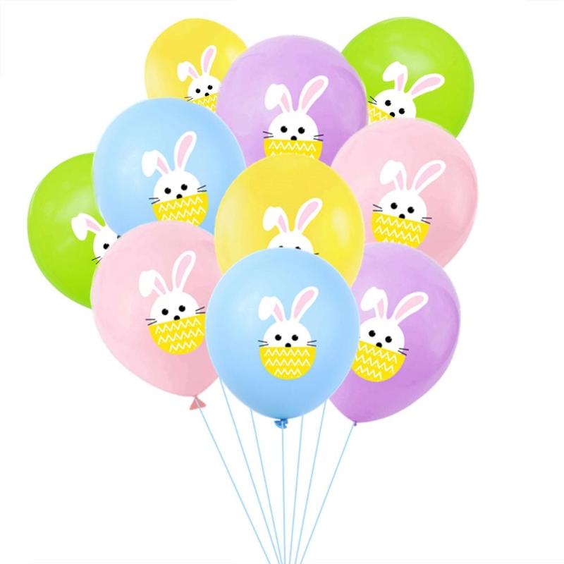 

Taoup 10pcs Happy Easter Balloons Latex Round Ballons Accessories Easter Decoration Helium Gas for Balloons Baby Shower