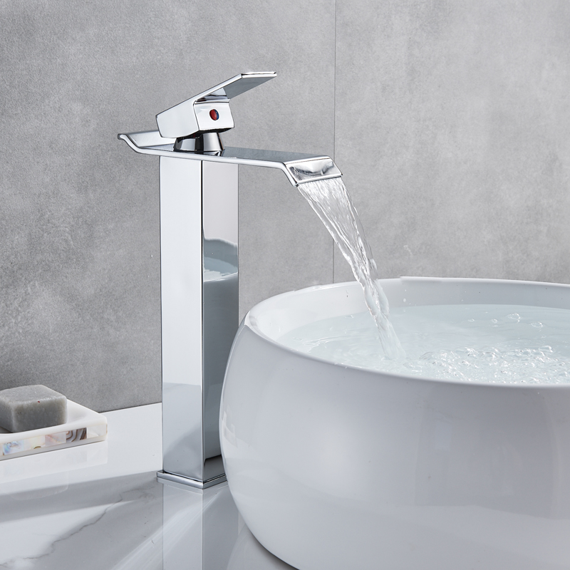 

Bathroom Basin Faucet Deck Mounted Single Handle Single Hole Cold and Hot Water Mixer Tap Chrome Black Nickel