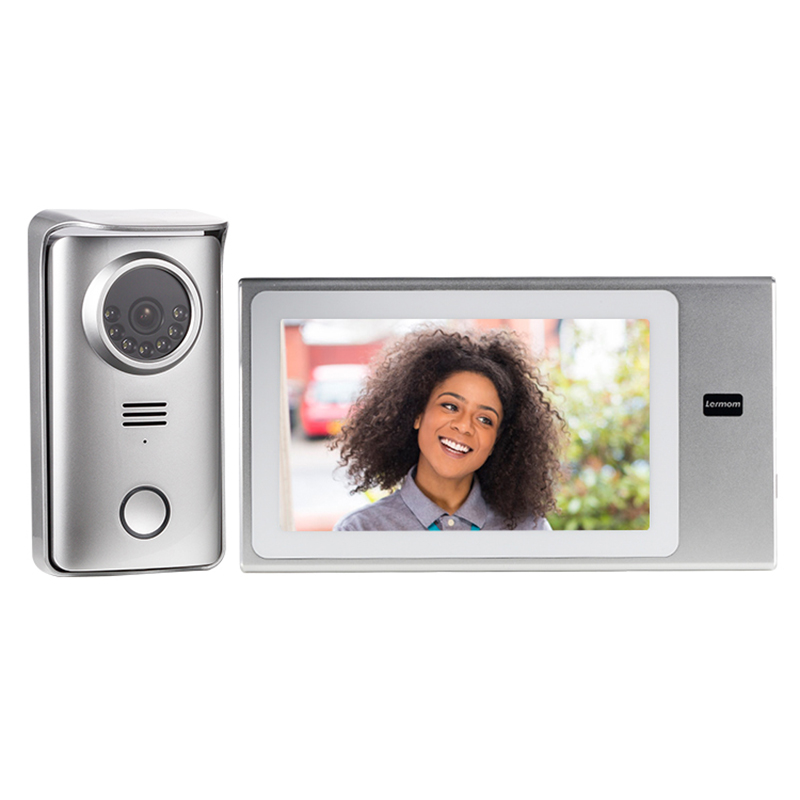 

LERMOM New Touch Screen 7 inch Color 4 wire Video Door Phone 720P Night Vision Video Doorbell Intercom System