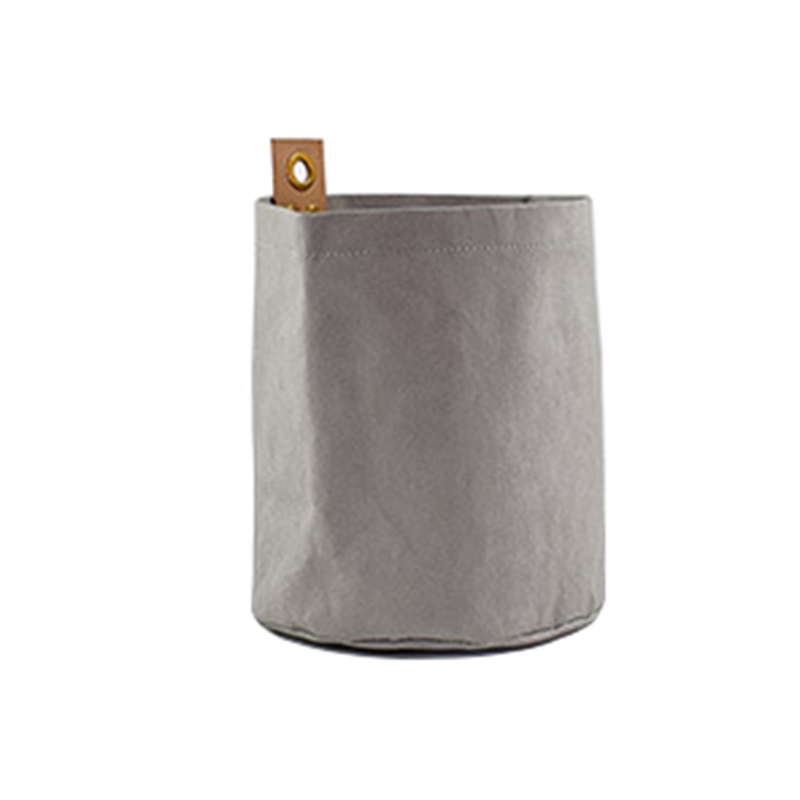 

CSS Washable Kraft Paper Storag Bag Folding Hanging Bags Reuse Flower Pot Cover Plants Flowerpot Bag Home Sundries Organizer Pou, Gray