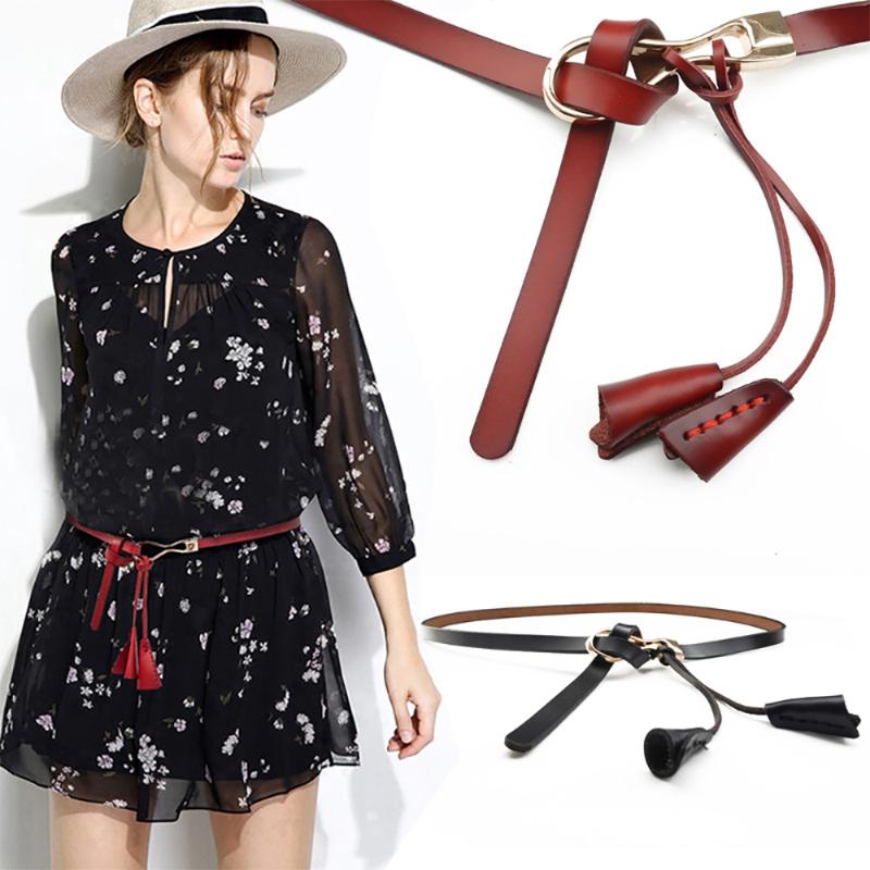 

Luxury Women Belts With Tassel Cow Genuine Leather Fashion Design Strap Female Nice Quality Waistband Cinto Feminino Ceinture, Black