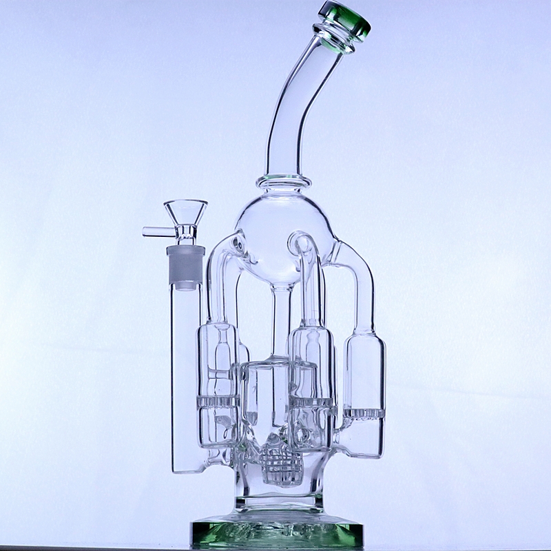 

12.6" glass water bong glass oil burner pipe water bongs 14mm female joint recycler glass percolator bong