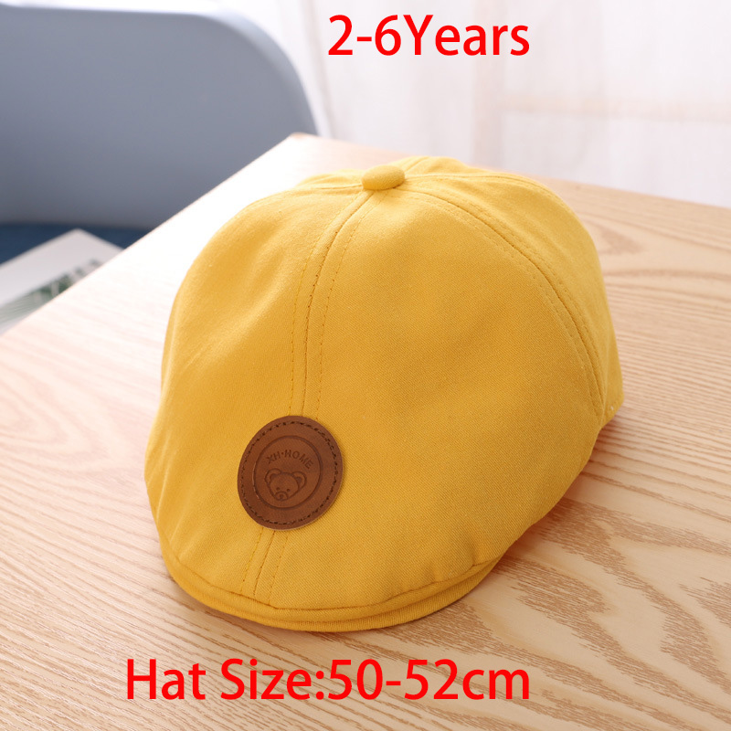 

Berets Cute Bear Kids Baby Beret Hat Cotton Boy Girl Hats Infant Toddler Beanie Cap Children Summer Sun Baseball, Red