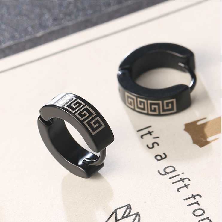 

Imixlot 4mm Black Cute Love Cross Hoop Earrings for Men Punk Stainless Steel Huggie Small Earrings