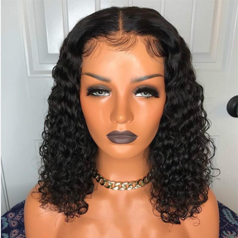 

Magic Love human hair wigs lace front curly frontal bob wig remy brazilian Curl Short Bob Wig Lace Frontal With Women, As pic