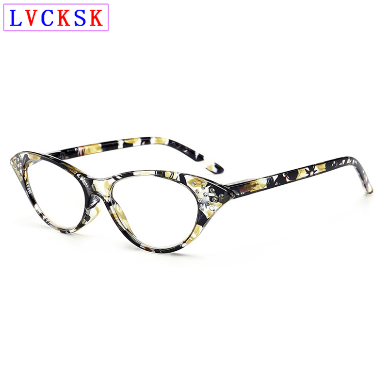 

Cat Eye Reading Glasses magnifier For Women Presbyopic Spectacles Fashion Diamond Flower Frame Far Sighted Eyeglasses Female L3