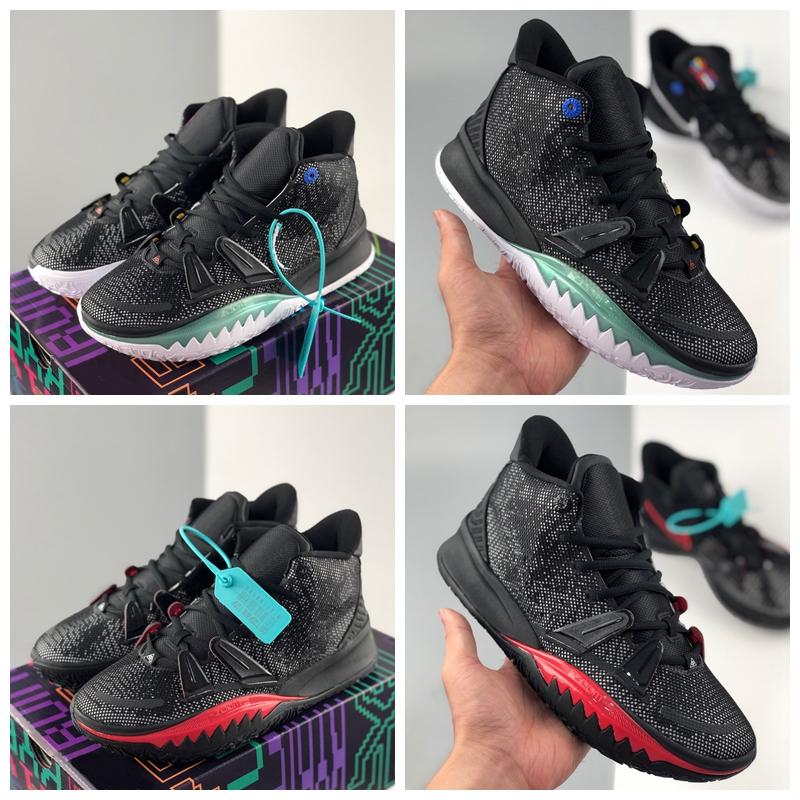 

New Release Kyrie 7 Mens Basketball Shoes 7s Bred Blue Shark Irving Mens Trainers Sports Sneakers Size 7-12