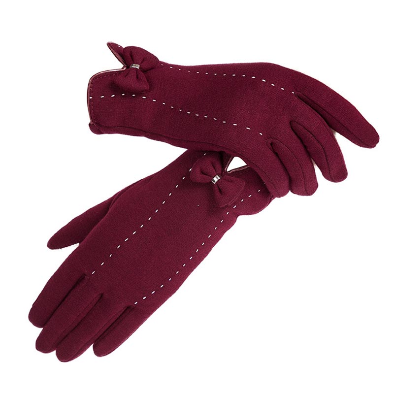 

JKP Winter Women's Cotton Gloves Outdoor Warm Faux Fur Butterfly Decoration Furry Lining 2020 New Hot Offer High Quality