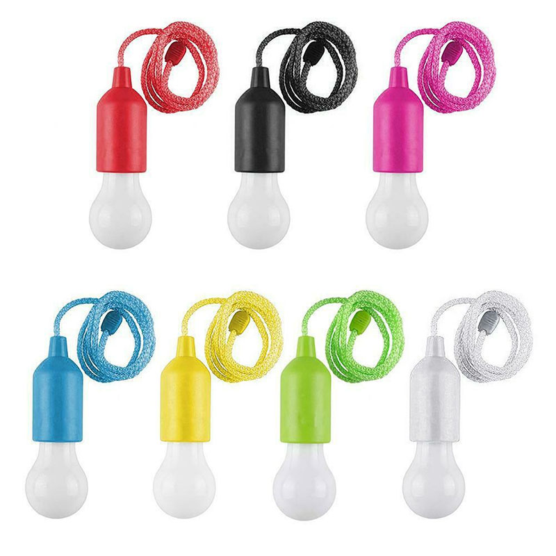 

Colorful Light Bulb Chandelier Portable LED Pull Cord Light Bulb Outdoor Garden Camping Tent Hanging LED Lamp Dropship