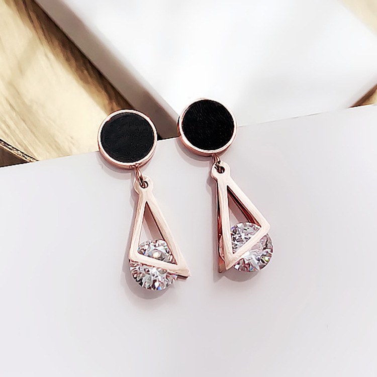 

Geometric Triangle Round Titanium Steel Earrings New Fashion Earring for Women 2020 Earrings