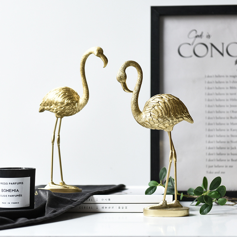 

Nordic Light Luxury Golden Flamingo Window Home Decoration Resin Decoration Crafts TV Cabinet Personality Creative Decorations