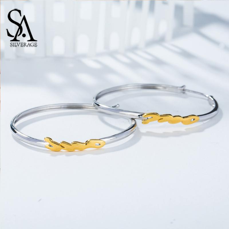 

SA SILVERAGE 925 Sterling Big Hoop Earrings For Women Fine Jewelry Round 14K Color Silver Earrings Sets