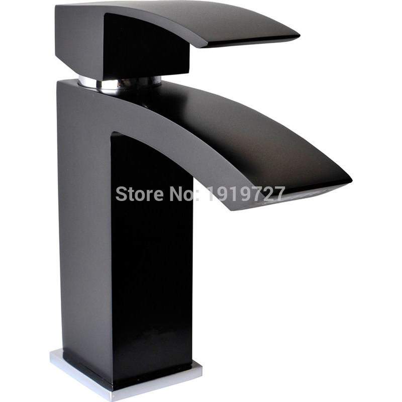 

Vidric Wholesale Promotions European 100% Solid Copper Hot Cold Mixer Tap Matte Black Waterfall Bathroom Vessel Wash Basin Fauce