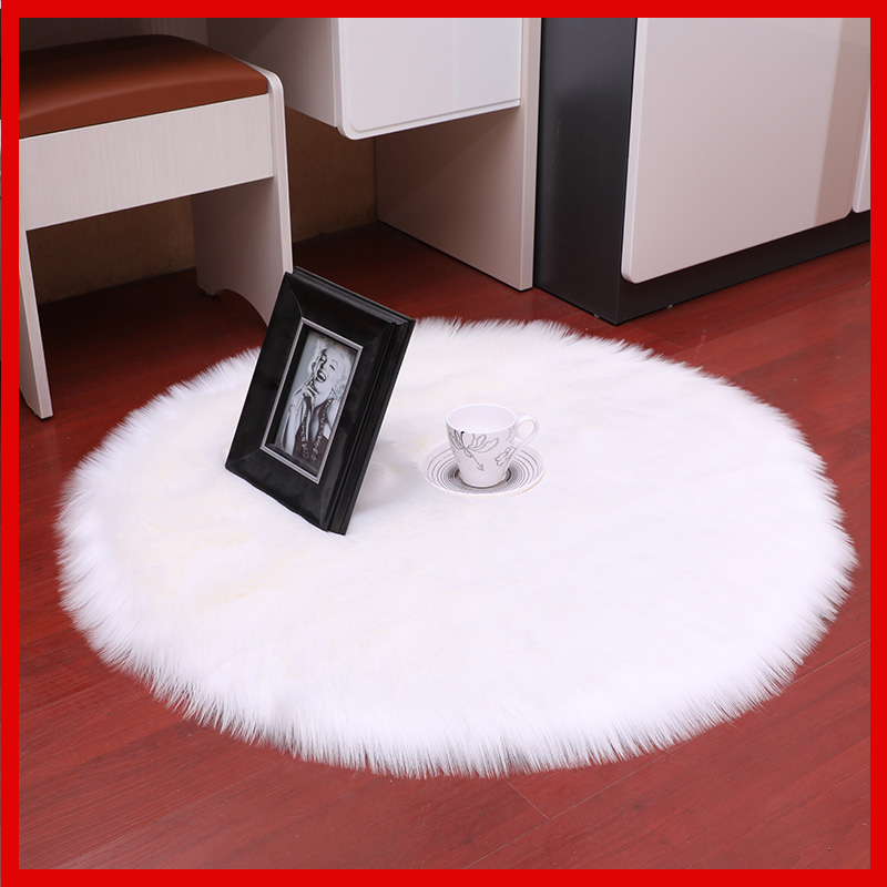 

Living Room Rug Faux Fur Carpet Rug for Room Floor Living Bedroom Sheepskin Fluffy Area 6cm Pile for Home Deco, Grey