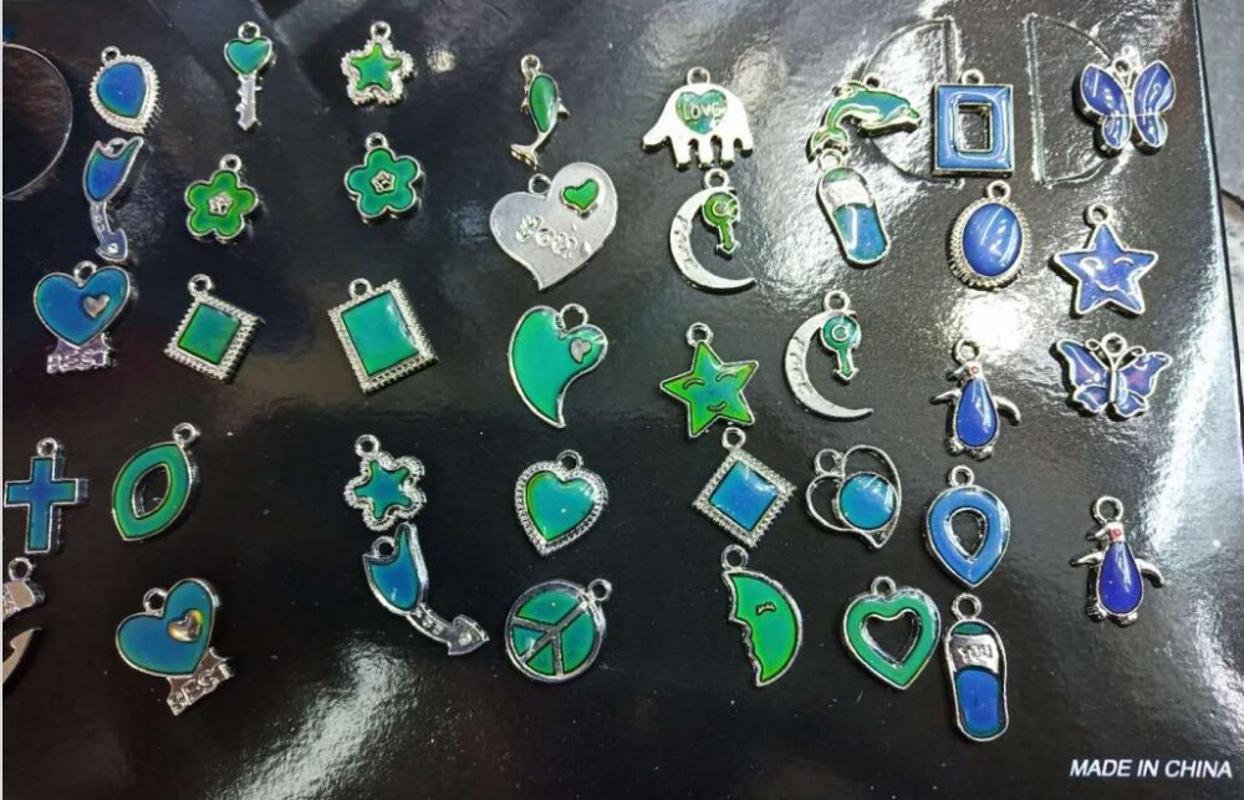 

randomly mood necklace Smiling face key heart butterfly cross heart square mixed design 120pcs/lot