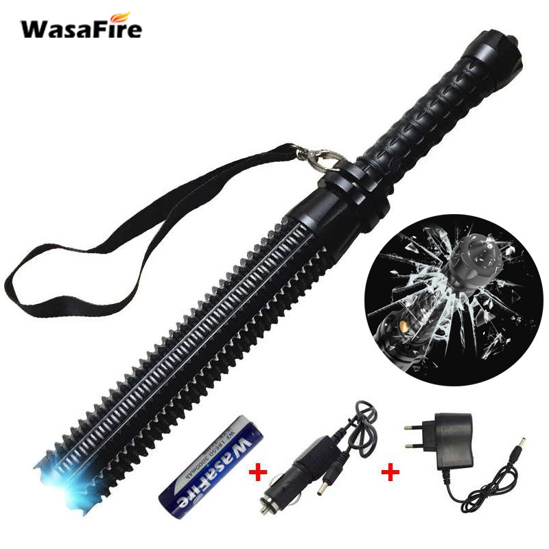 

Sets Powerful Zoomable XML Q5 Led Flashlight Telescopic Self Defense Stick Tactical Baton Rechargeable Flash Light Torch 18650 Y200727