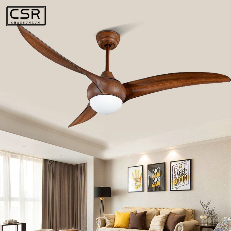 

52 Inch Industrial Wooden Ceiling Fan with Light Remote Control for Living Room Bedroom Home Decorative Ceiling Light Fan Lamp