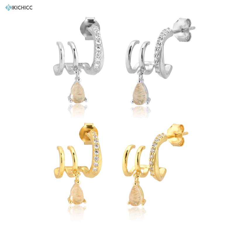 

Kikichicc 925 Sterling Silver Triple Circle Zircon CZ Hoops Piercing Pendientes Ohrringe Women Fashion Fine Jewelry 2020