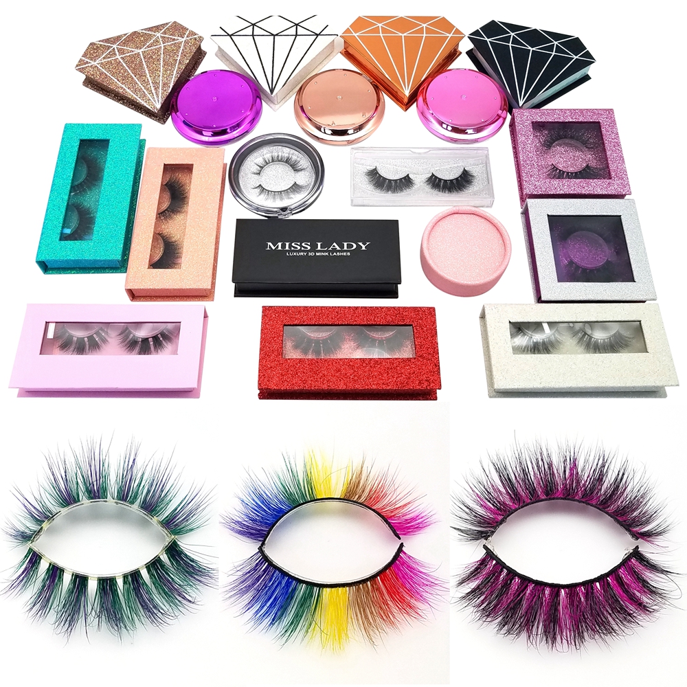 

Wholesale Cruelty Free Colorful 3D Real Mink Eyelashes Vendor Colored 3D Mink Lashes Private Label