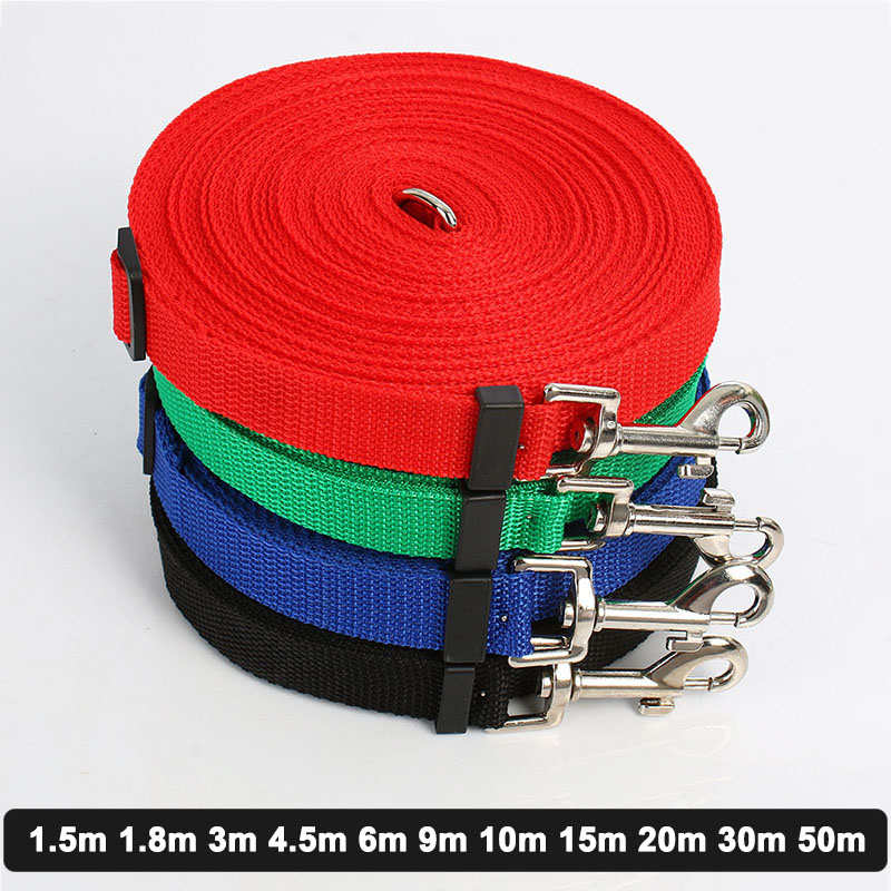 

Dog Collars & Leashes /1.8M/3M/4.5M/ 6M/9M/10M/15M/20M/30M/50M Leash Long Nylon Rope For Big Dogs Adjustable Pet Training Lead