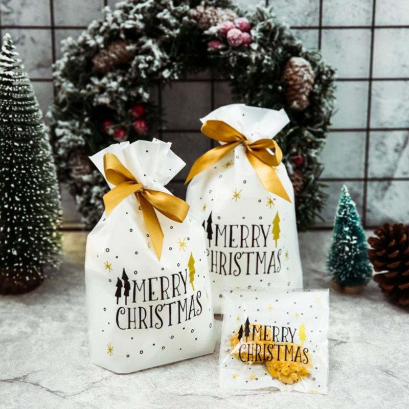 

50pcs Lovely Treat Bags Delicate Smooth Gift Bags Ribbon for Treating Party Favor Christmas