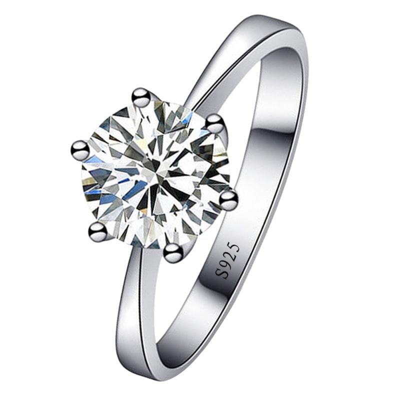

Simulation Ring Couple Ring Six-claw Prong Settingsimulation Wedding Bridal Engagement Party Jewelry