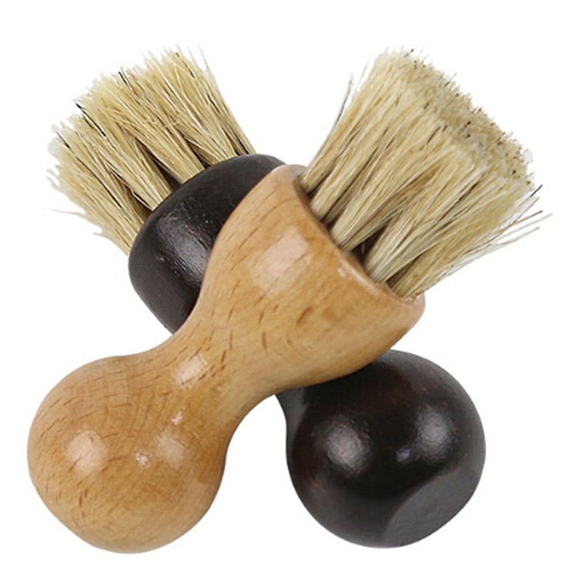 

1pcs Polish Bristle Hair Buffing Brush Wooden Handle Shoes Shine Brush Mini Gourd Shoes Oil Dropshipping