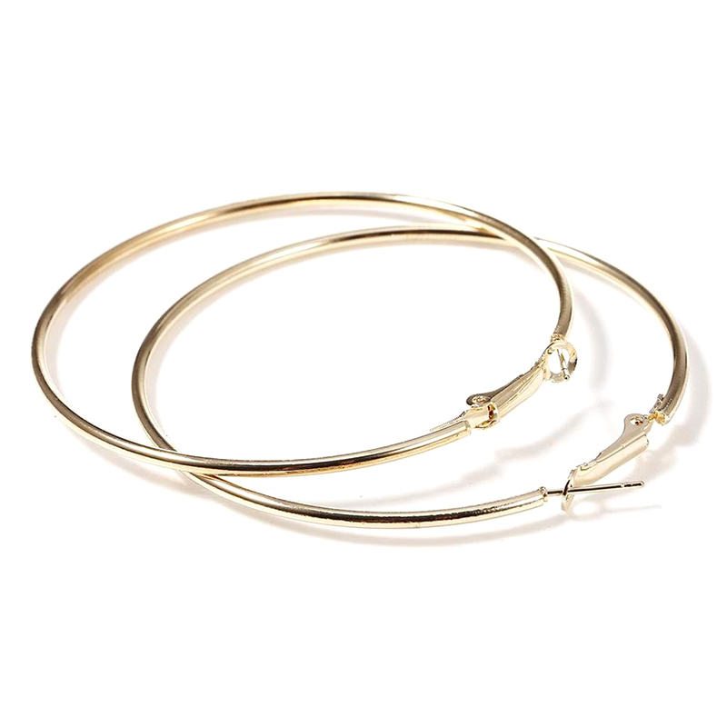 

Hip Hop Oversize Big Circle Hoop Earrings Set Korean Style Alloy For Women Exaggeration Circle Smooth Large Round Earring