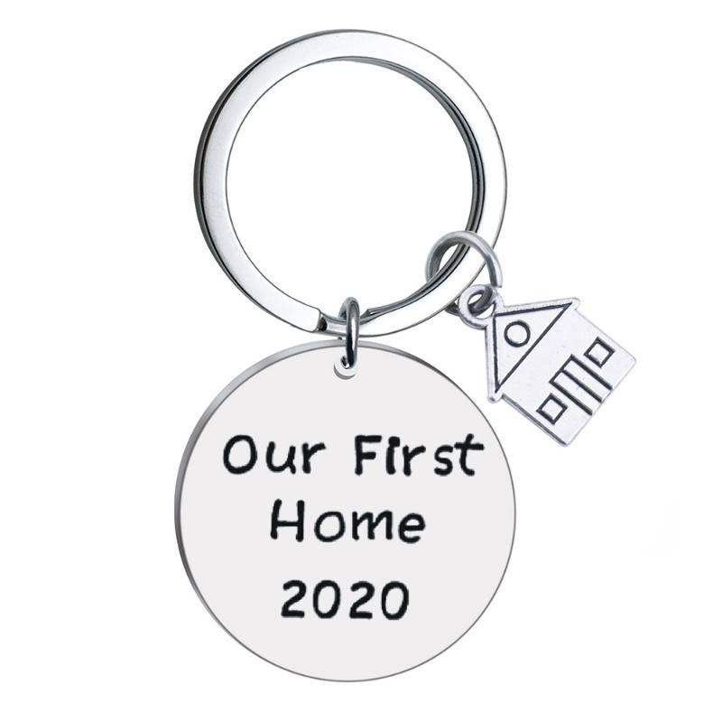 

Hot sale our first home 2020 stainless steel titanium steel key ring pendant pendant