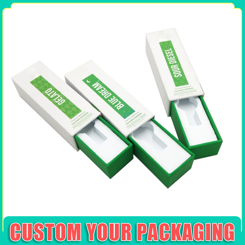 

Customizable box package 1ml cbd cartridge atomizer carts vapes packaging 0.5ml custom cbd retail packaging paper box