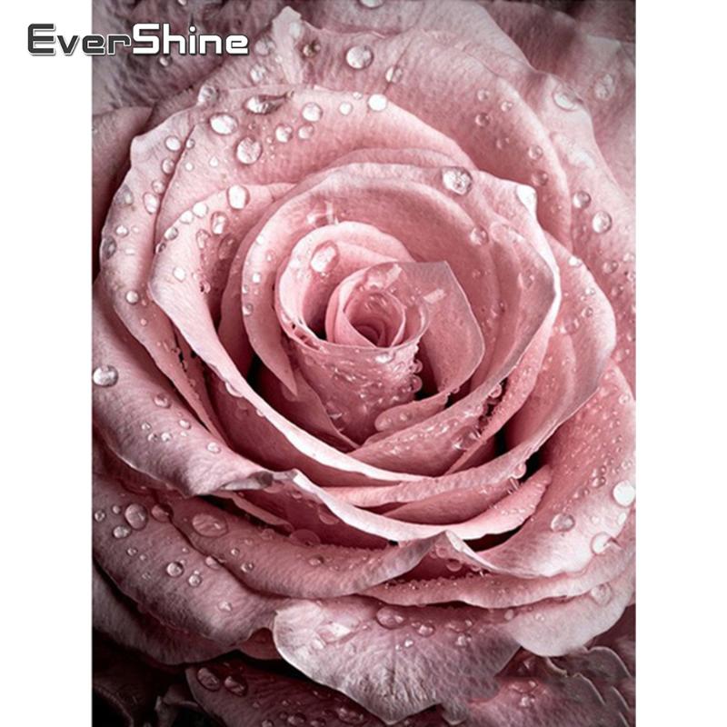 

EverShine Diamond Painting Flowers Full Square Cross Stitch Diamond Embroidery Sale Rose Bead Picture Kits Home Decoration