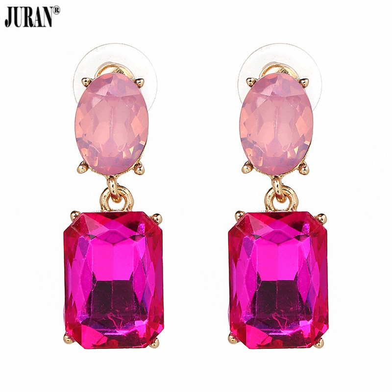 

JURAN 10 Colors Shiny Crystal Dangle Earrings Brincos Charm Rhinestone Drops Earrings Fashion Wedding Jewelry
