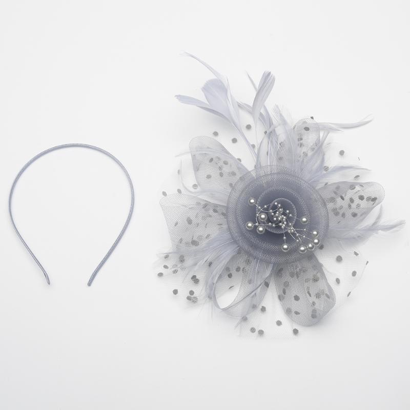 

Hot Sale Net Feather Fascinator Hats Flower Cocktail Party Headwear Wedding Bridal Hats Fascinator Hat for Girls and Women, White