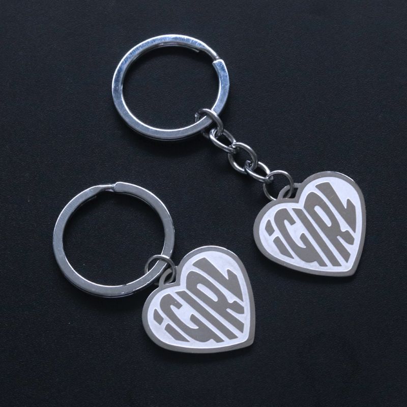 

Punk Rock Female Symbol IGirls Power Women Stainless Steel Heart Pendant Necklace Keychain Fashion Jewelry