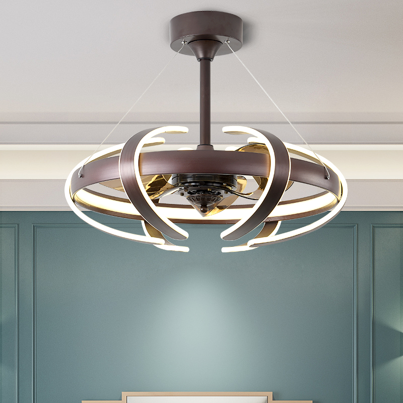 

Nordic Invisible Frequency Conversion celling Fan lights Restaurant with Remote Control for Living Room Lighting 220v 110V