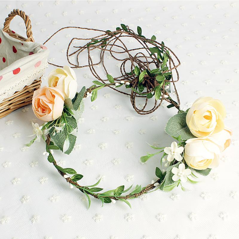 

Fashion Rose Flower Crown Wedding Bride Wreath,Party Headband decorative,Floral Wreath Crown Headband Flower,Rose Decoration, Deep sapphire