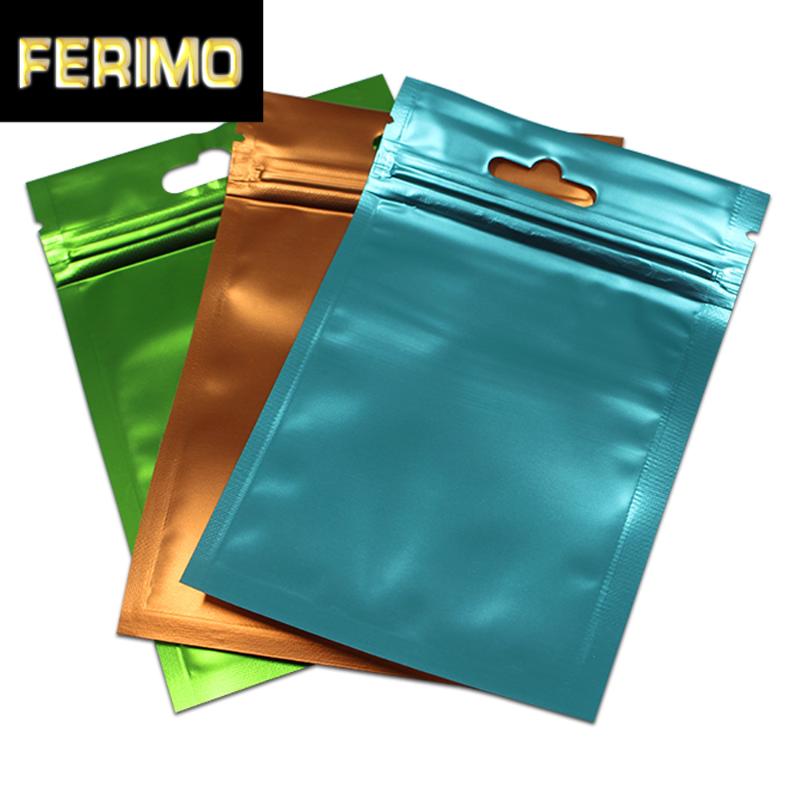 

1000Pcs Matte Clear Colourful Packaging Bag Aluminum Foil Mylar Pouch Zipper Hang Hole Grain Beans
