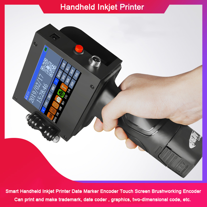 

mobile portable hand jet handheld thermal inkjet printer for logo/ expiry date/batch code/ serial number/label/barcode /qr code