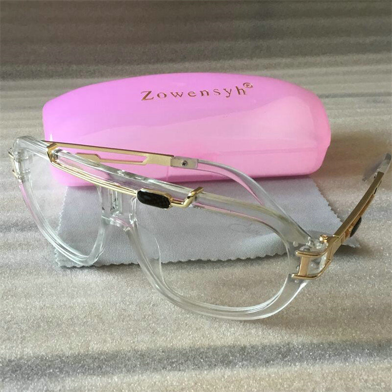 

Sunglasses Zowensyh Fashion Brand Glasses Metal Frames Men Women Designer Clear Lens Transparent Eyeglasses Male Eyewear UV400 Sun