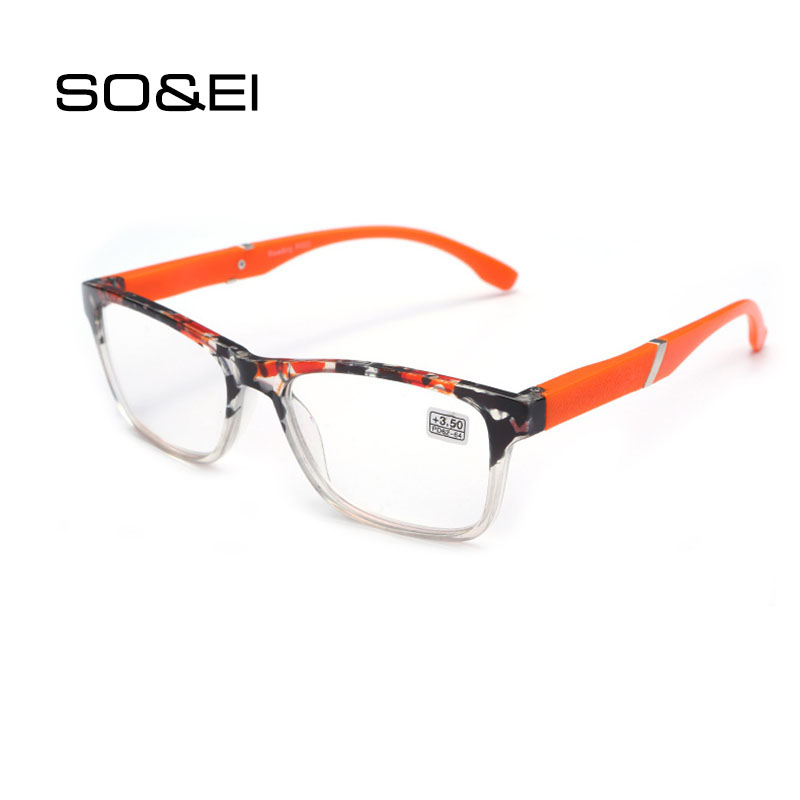 

SO&EI Fashion Vintage Clear Women Reading Glasses Ultralight Resin Optical Lens Reading Glasses Men Myopia Frame