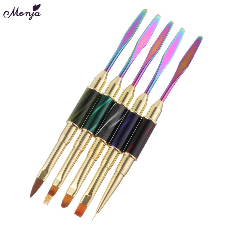 

Monja Cat Eye Nail Art Acrylic Jelly UV Gel Extension Carving Gradient Lines Grids Painting Liner Brush Pen Manicure Tool