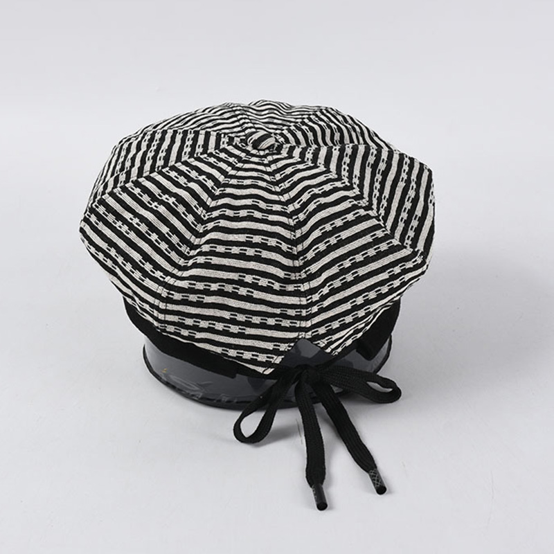 

2020 NEW retro striped color matching beret Autumn and winter female casual all-match pumpkin hat painter hat, Yellow