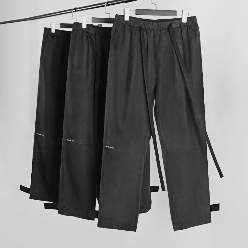 

Fashion Fear of God Season 6 Main Line Stitching Ribbon Pants Fog Hook and Loop Nylon Tooling Casual Pants High Street, Fog nylon magic tape striped pants black