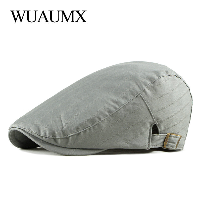 

Wuaumx Retro Beret Hat Men Women Solid Color Visor Flat Caps Men's Duckbill Hat Herringbone Cap Unisex beret homme Wholesale, Black