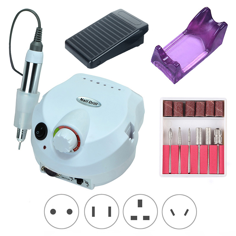 

35000RPM Electric Nail Drill Machine Set Left Hand Manicure Pedicure Drill Machine Strong Nail Pedal Salon