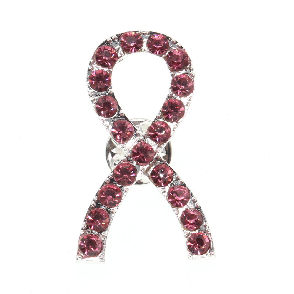 

Breast Cancer Awareness Brooches Rhinestone Pink Ribbon Crystal Brooch Pin For Women